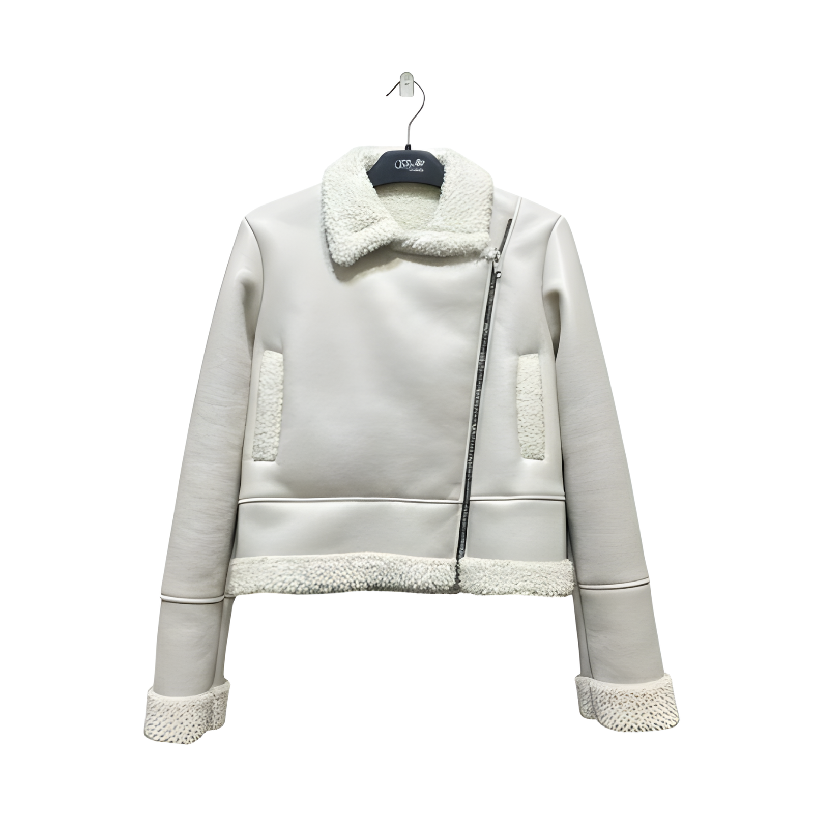 Image de Blouson Aviateur "Elysée" – Beige Crème & Doublure Sherpa