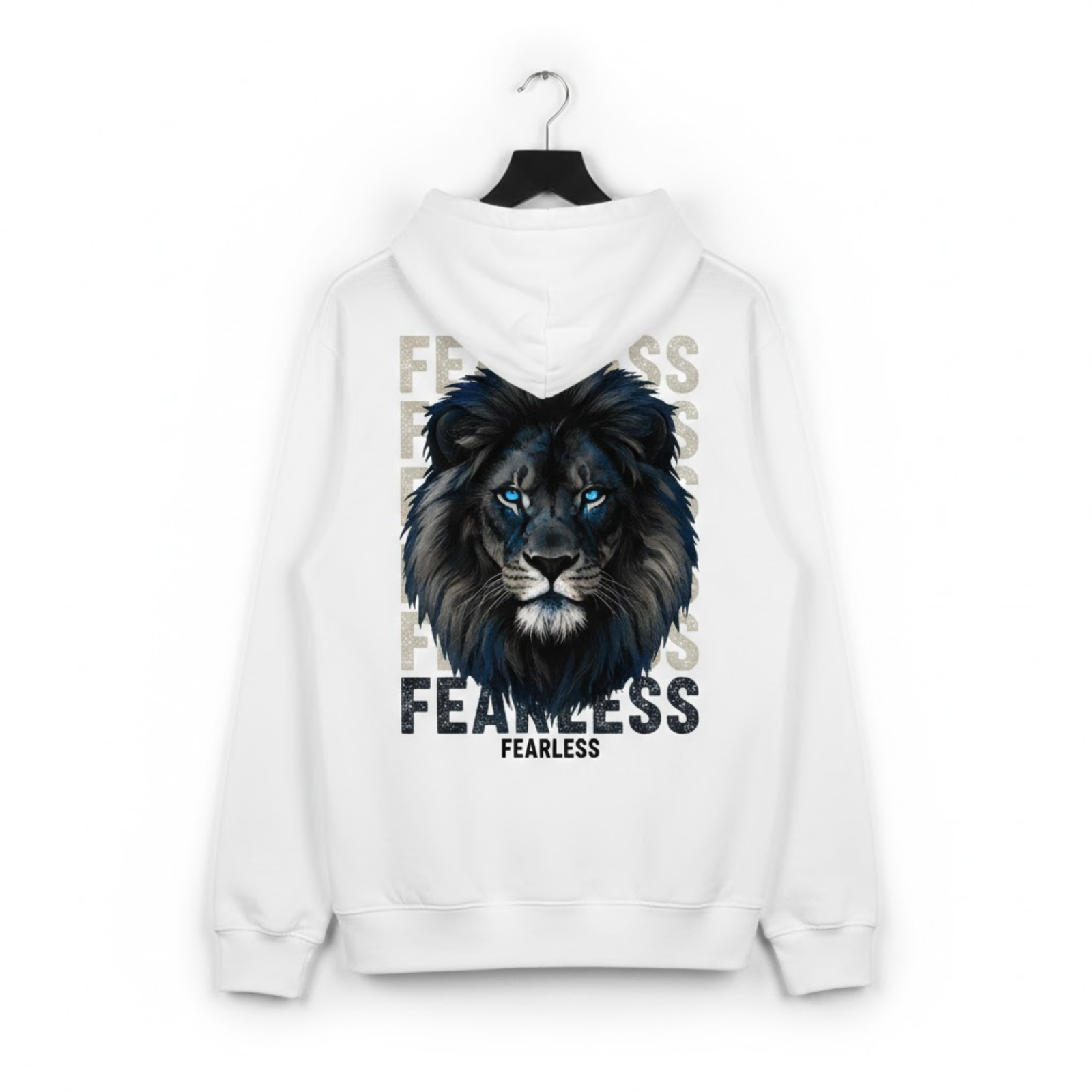 Hoodie "Fearless Lion" Blanc